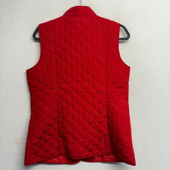 J. Jill Red Quilted Vest M Red Down Button Detail - Picture 3 of 8